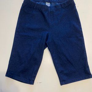 Vintage Faded Glory Bermuda Jean Shorts Stretch Womens Medium 8-10 Dark Wash